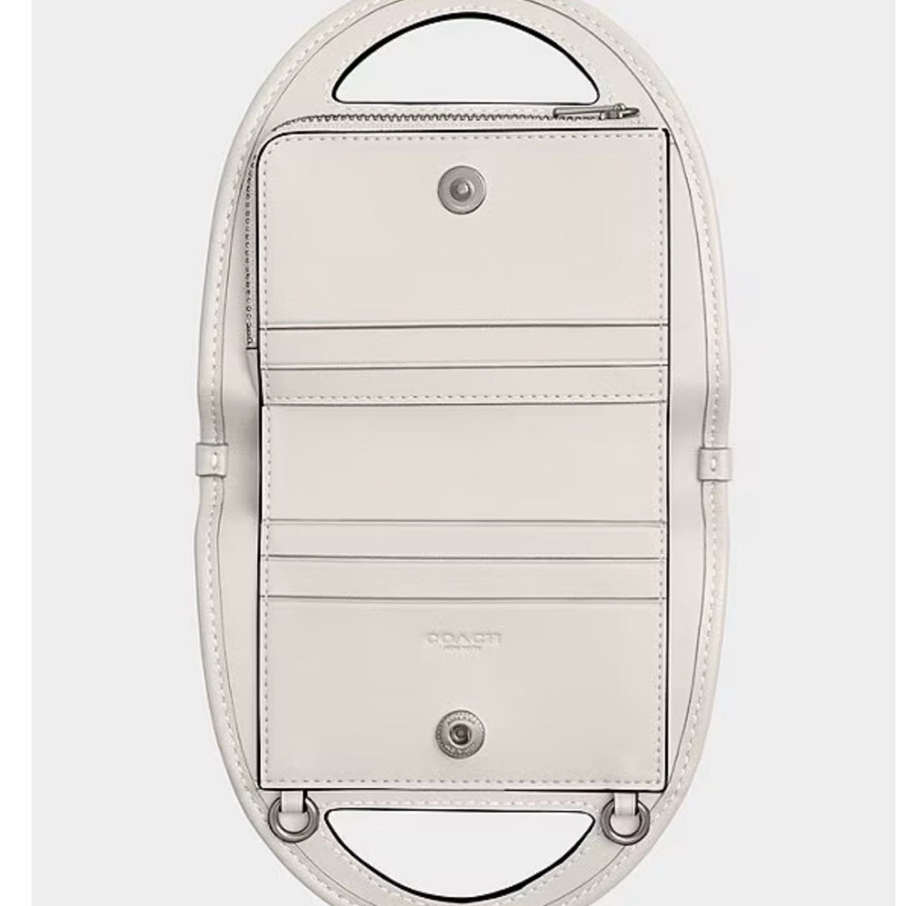 Coach Cream Mini Leather Top-Handle Crossbody with Chain - Picture 4 of 6